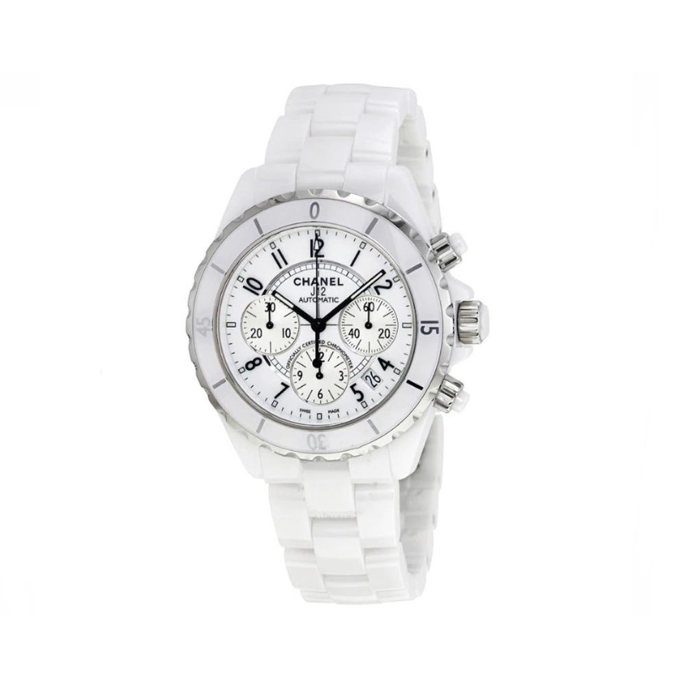 Chanel J12 Chronograph. White ceramic